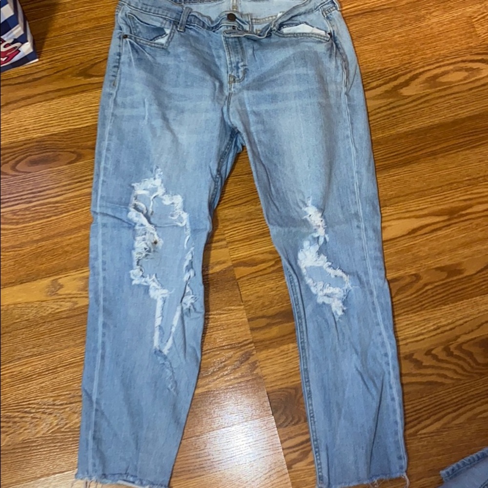 distressed boyfriend jeans